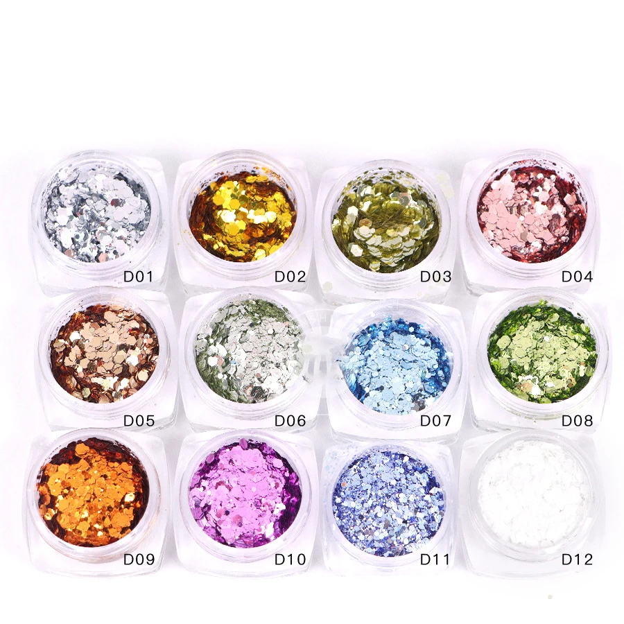 50g Glitter Bling Fish Scales Shine Purple Bule Silver Hexagon Craft Nail Reflective Sequin Polish DIY Epoxy Resin Slime