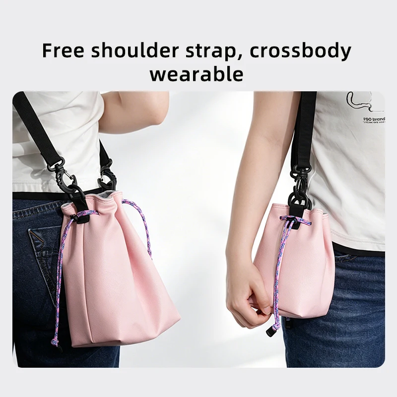 Niyi Focus Camera Leather Storage Bag Packing Pouch Universal PU Shoulder Strap Crossbody Lens Bag Handheld Soft High Capacity