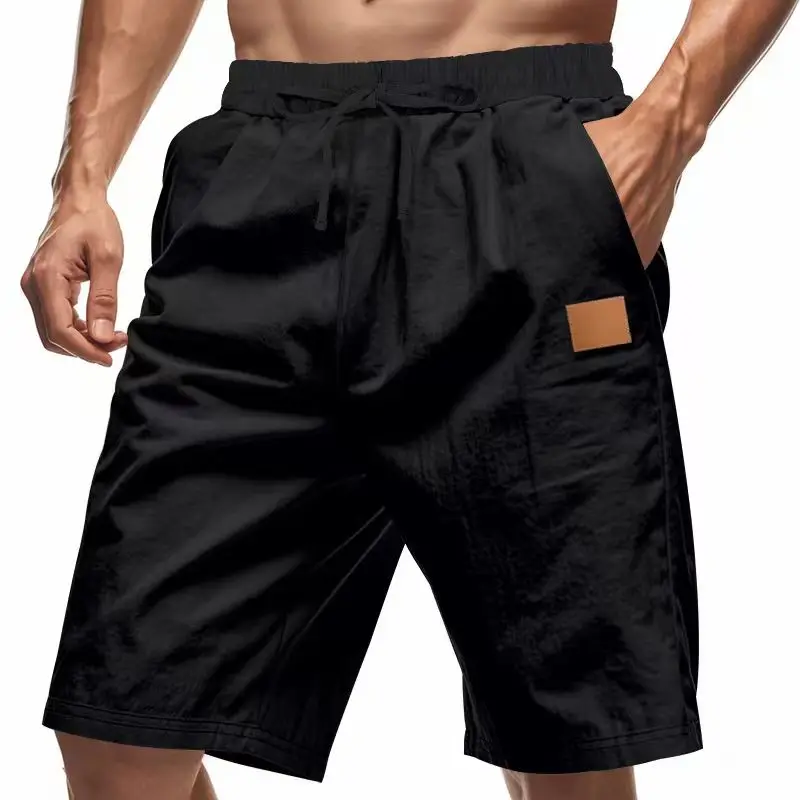 

Summer New Men's Shorts Lightweight Breathable Casual Short Pants Cotton Linen Simple Style Daily Sweatpants Short Trousers