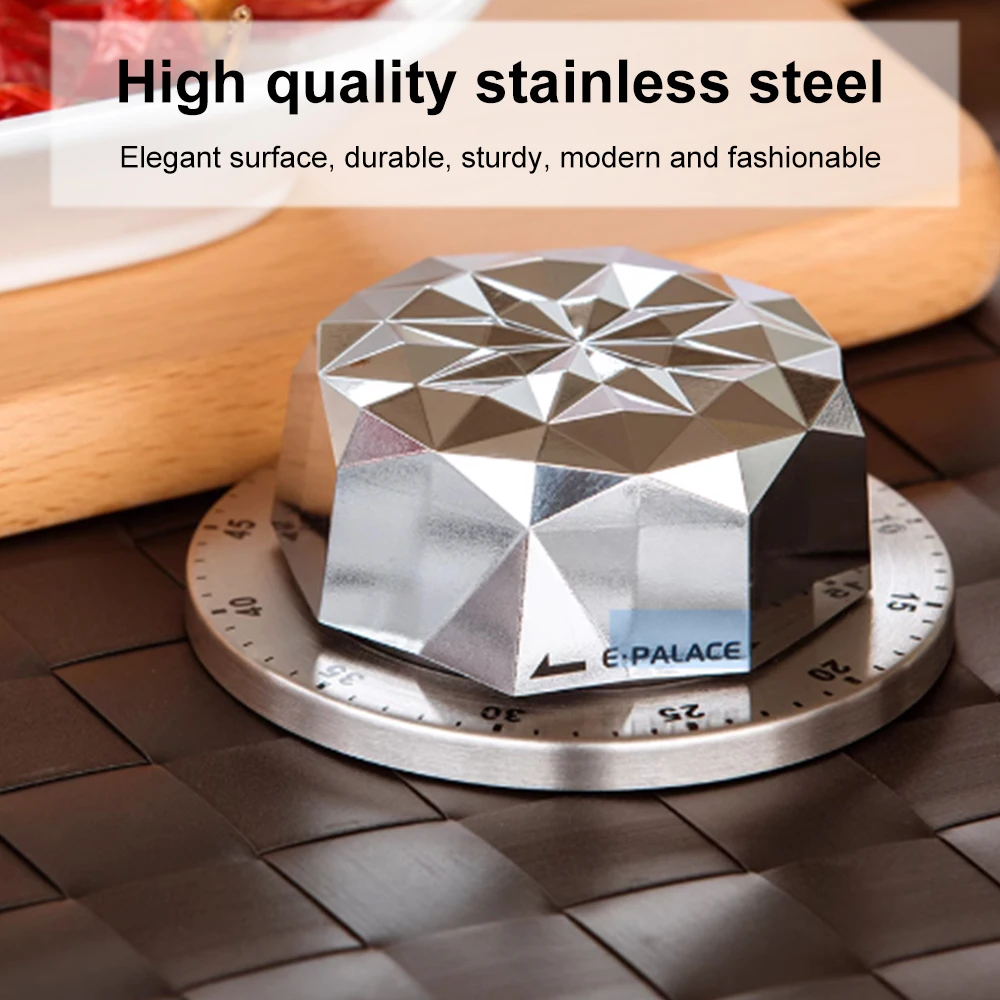 Mechanical Alarm Clock Magnetic Kitchen Timer Stainless Steel Timer Baking Reminder for Learning Time Management for Cook Study