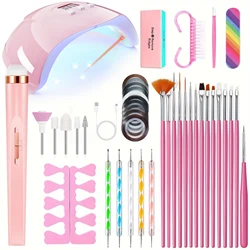YIKOOLIN Electric Nail Drill Polish File Kit with UV LED Nail Lamp Nail Files Nails Kit For Home Nail Salon Nail Artists Also
