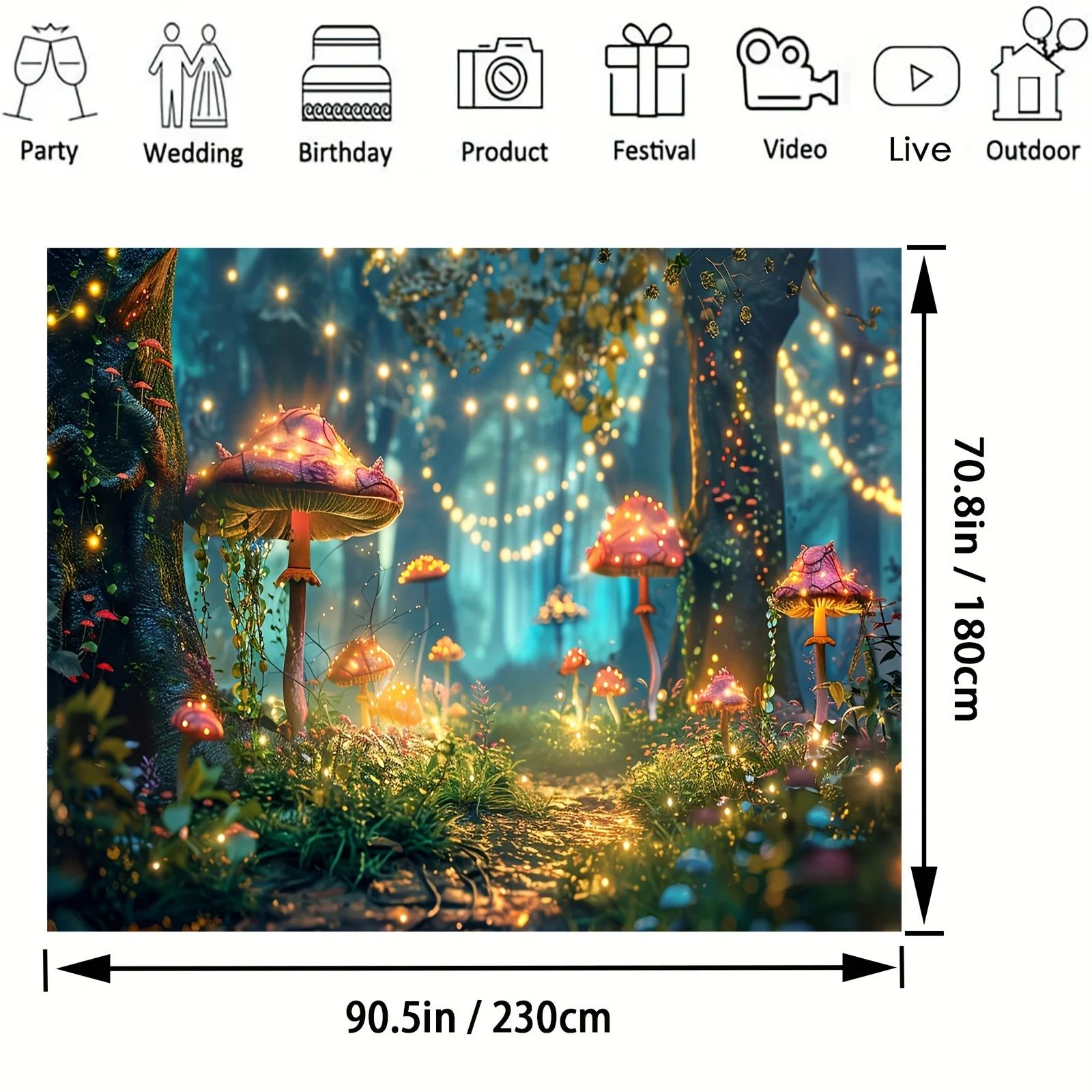 Fairy forest Glitter tree background, Magic Forest night photography birthday background, shower party photo shoot decoration