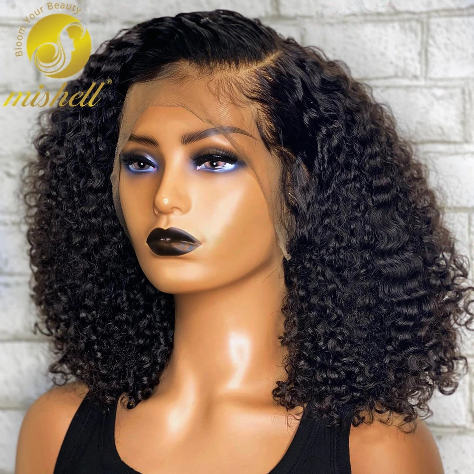 

Short Curly Bob Wig 13x4 Lace Front Human Hair Wigs PrePluck with Baby Hair Deep Wave Frontal Wig For Women Water Wave Lace Wig