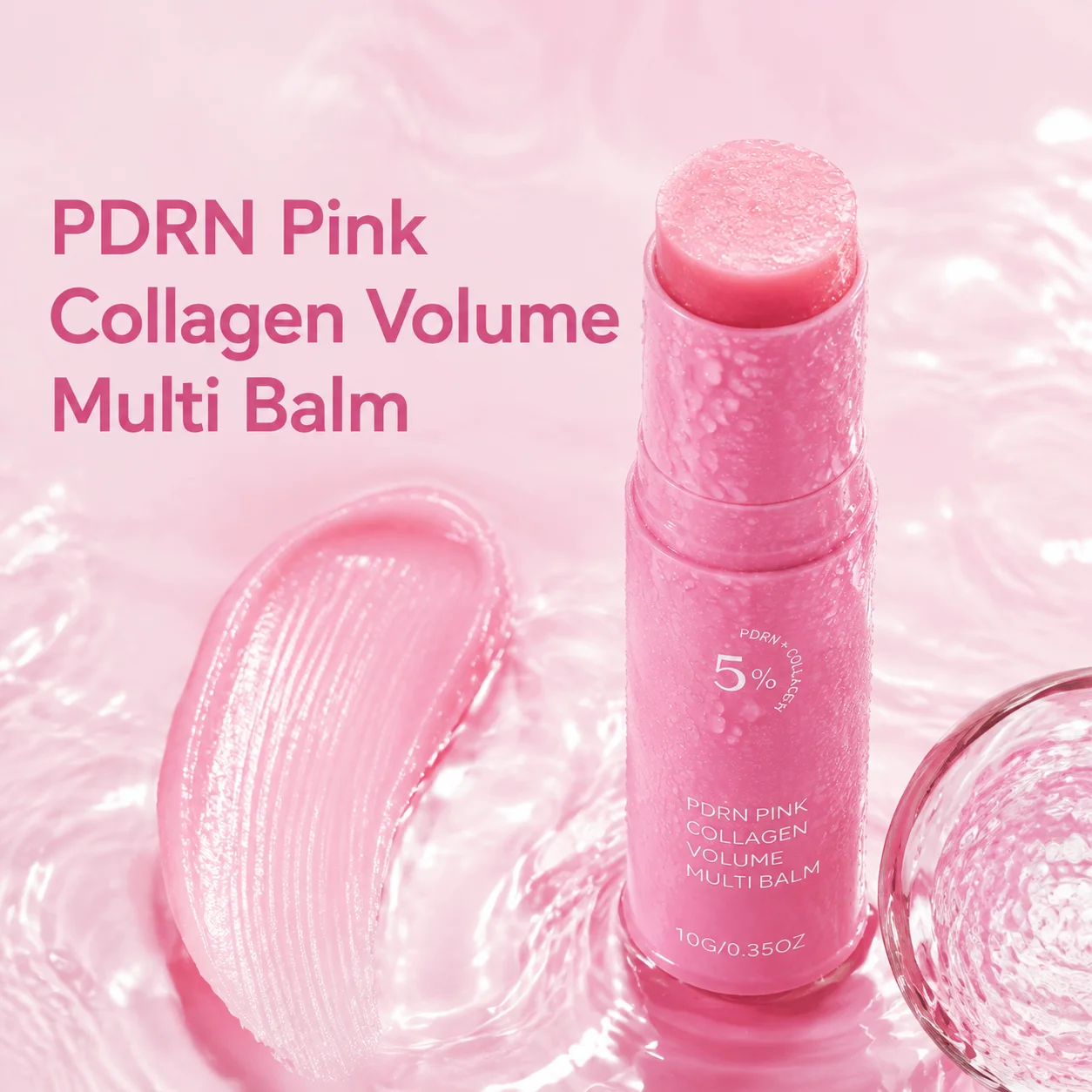PDRN Pink Collagen Volume Multi Balm Stick Plumping Revitalize Skin Brighten Smooth Fine Lines for Face,Neck,Under Eyes,Lip Care
