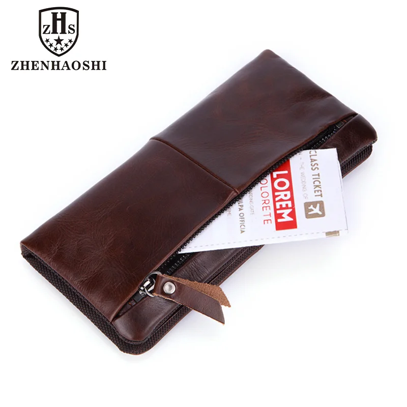 

Men's Vintage Genuine Leather Long Wallet for Men RFID Blocking Cash Credit Card Holder For Checkbook Credit Cards