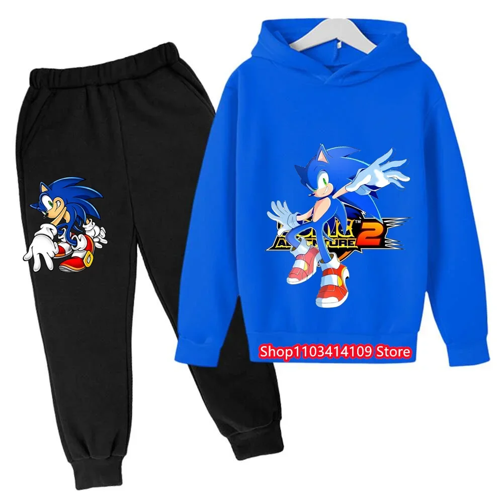 

Basketball Hoodie Sports Sonics Hoodie Set Spring Autumn Children Tops+pants 2-piece Teen Cute 3-14y Boys Kids Girls