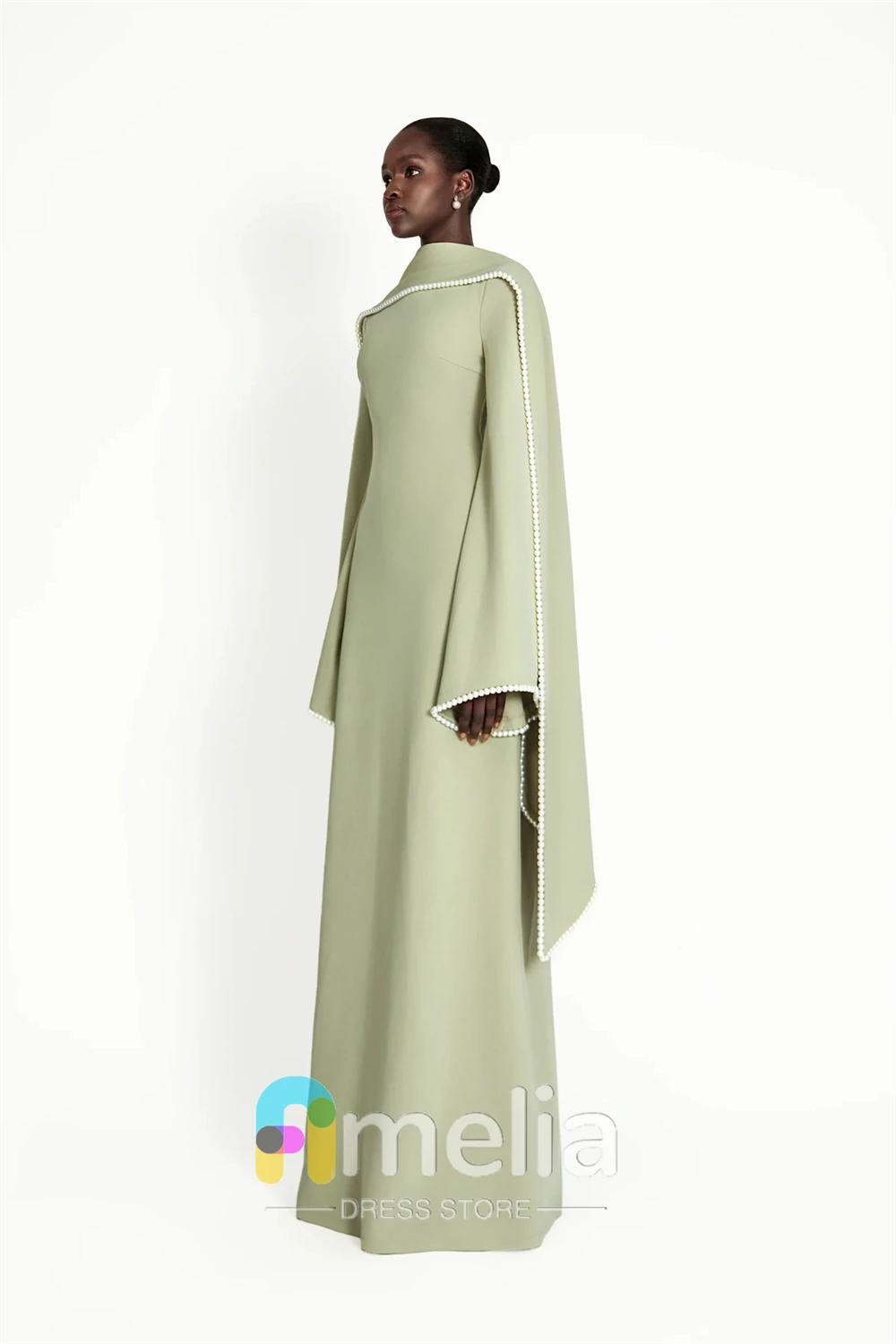 Amelia – robe de soirée en crêpe, col rond, pour Occasions spéciales, robes formelles élégantes pour femmes, dubaï, 2024