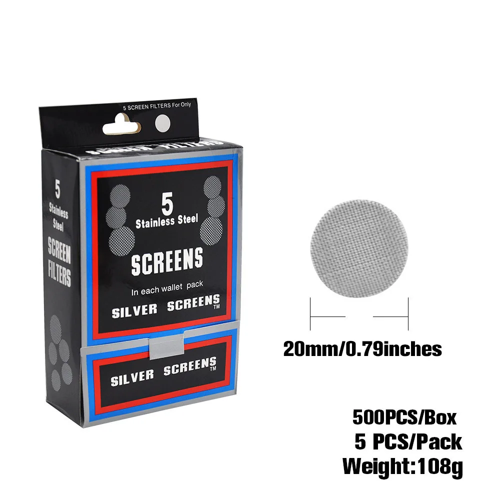 500pcs Hookah Water Pipe Tobacco Silver filters Stainless Steel Screens 20mm Thick Mesh Net Multifunctional Smoking Accessories
