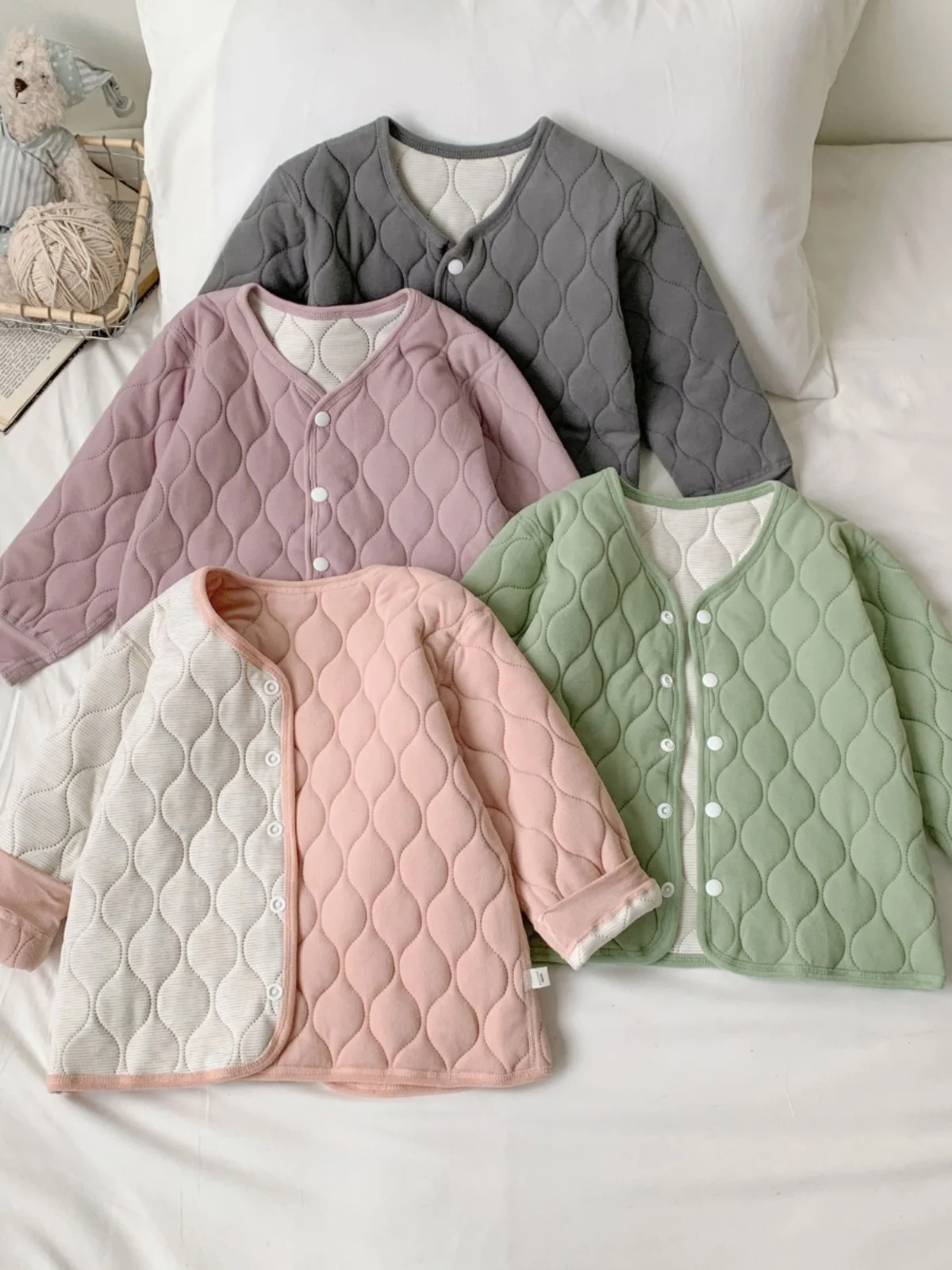 

Утепленный шерстяной шелковый кардиган для учащихся средней школы, школьная форма, внутренний слой, базовый слой, осенне-зимнее теплое хлопковое пальто