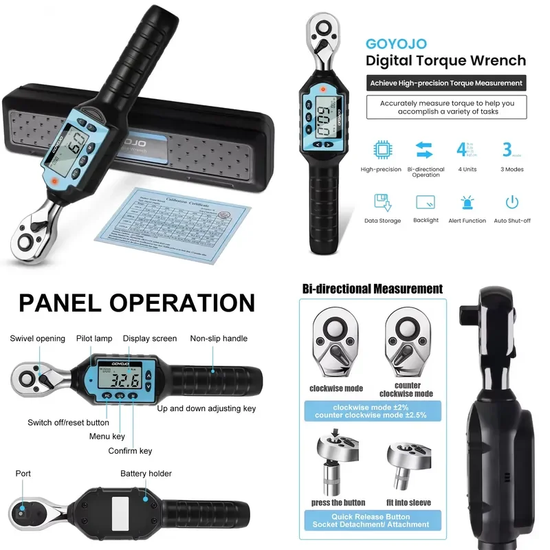 

【CHIMU HOME】 for High-Precision Digital Torque Wrench for Auto Bicycle for Motorcycle for Professional DIY Repair Tool