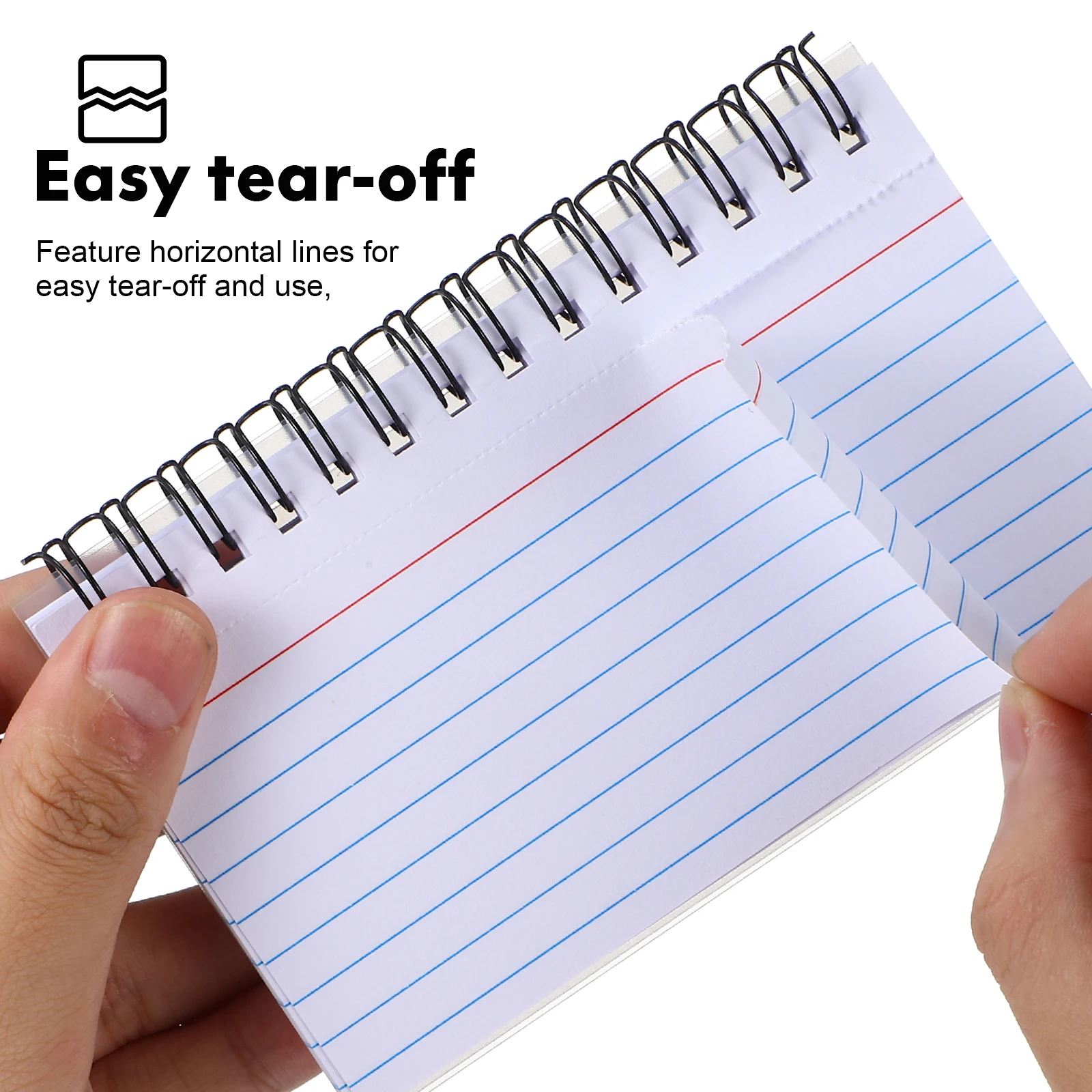 

6 Pcs Colored Coil Notebooks Thick Paper Index Flash Portable Small Notepads for School Study Office Writing Inspiration Tear