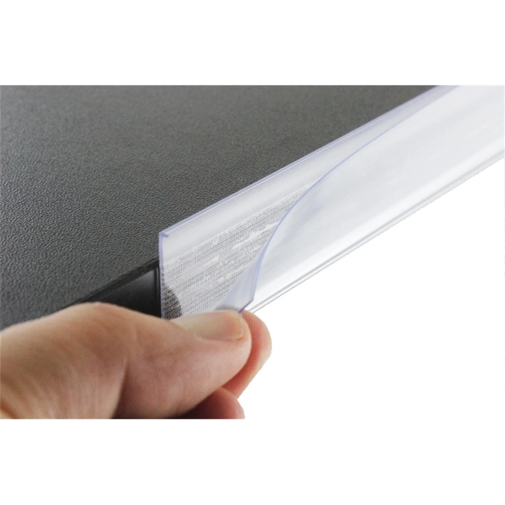 40pcs Self-adhesive Data Strip Label Holder Tray Rack Shelf Edge Display Clear Scanner Rail Price Tag Card Sign Frame Pop Clip