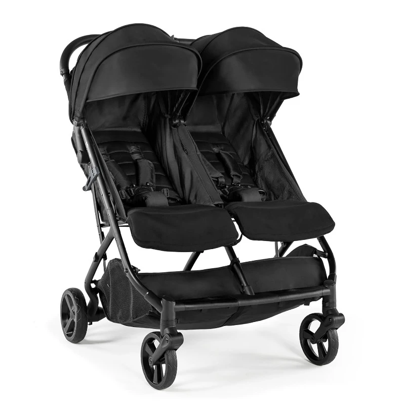 3Dpac CS+ Double Stroller, Black – One-Hand Fold, Reclining Seats, Two Extra-Large Canopies & Parent Friendly Features,home.