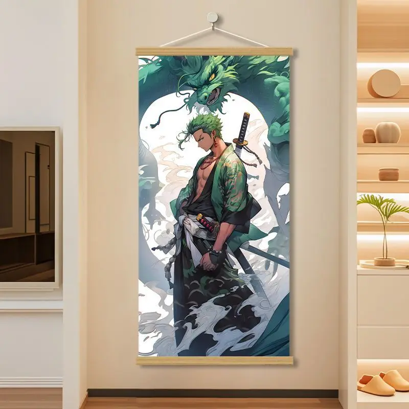 New One Piece Luffy Roronoa Zoro Nami Poster High Color Value Secondary Cartoon Printing Creative Home Wall Decoration Painting view 5
