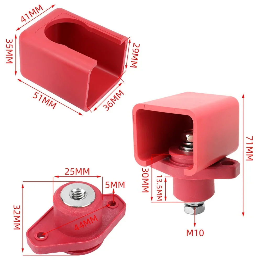 300A Y-Type Energy Storage Terminal Red Black Pair Copper Battery Connector Waterproof Flame-Retardant PA66 For Solar
