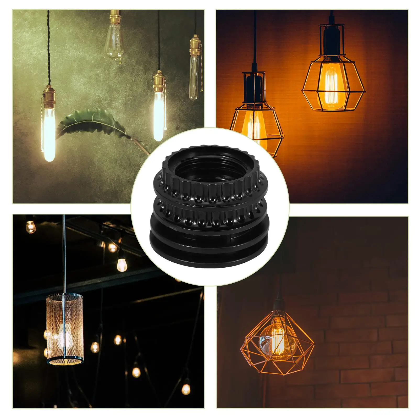 4 pezzi paralume collare anelli accessori portalampada plafoniera base giardino installazione durevole illuminazione