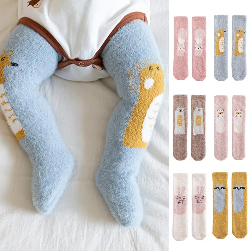 Floor Socks Warm-keeping Super Soft Cartoon Pattern Feet Warmer Newborn Knee Long Cartoon Socks Baby Socks for Dorm