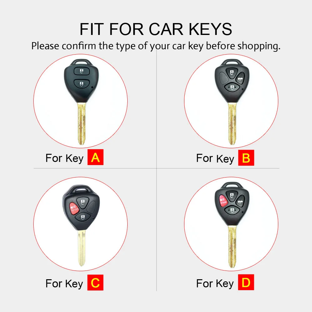 Leather Car Key Cover Remote Fobs Shell Protector Cases Auto Accessories For Toyota Camry Avalon Corolla Matrix Rav4 Venza Yaris