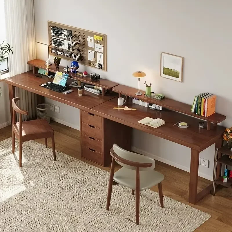 Corner Desk Hot Sale Home Office Furniture Rubber Wood Multi-Functional Modern Industrial Thick Solid Computer Desk