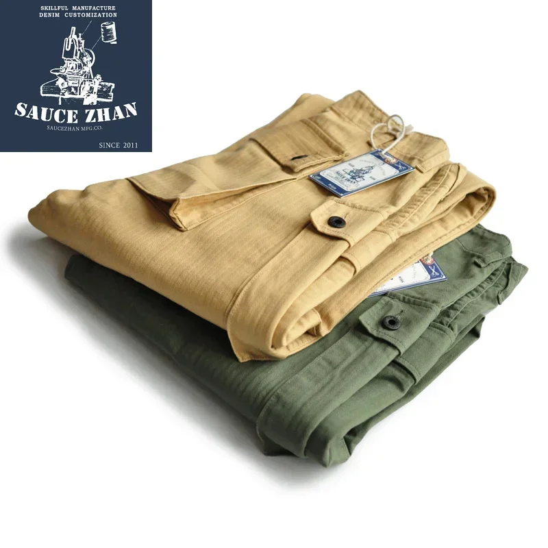 SauceZhan USMC P44 HBT U.S. Army Trousers VINTAGE Trousers Military Style Military Pants Men\'s Pants & Capris Herringbone