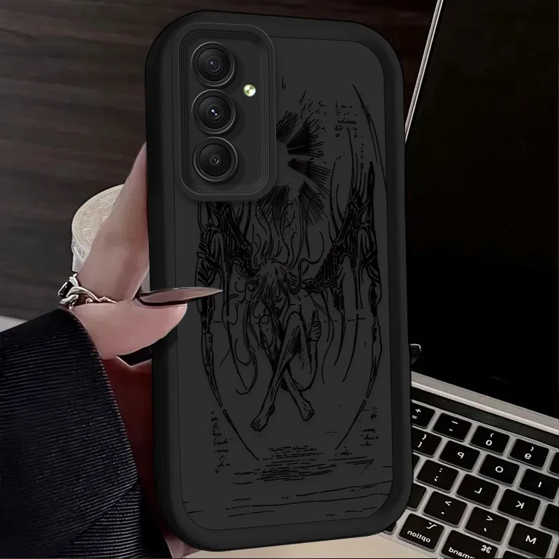 Phone Case for Samsung Galaxy A55 A35 A25 A15 A05 A05S 5G A24 A13 A23 A12 A22 A32 A52 A52S A71 A72 A51 Retro Punk Black Angel - náhled 5