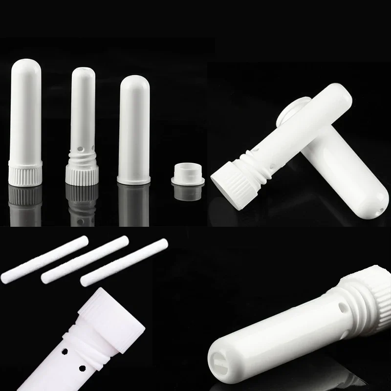 

100Pieces Portable Empty Nasal Inhaler Tube Blank Perfume Nasal Inhaler Container w/ Cotton Wicks For Essential Oil Aromatherapy