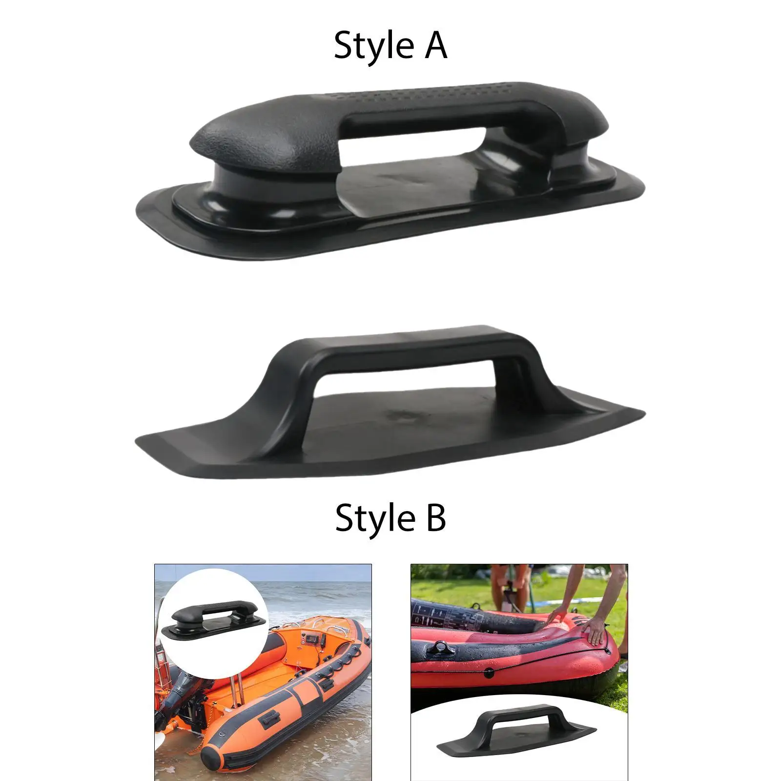 Boat Grab Handle Rubber Boat Handle Marine Handrail Hardware Parts Simple Installation for Kayak Dinghy Fishing Raft Surfing