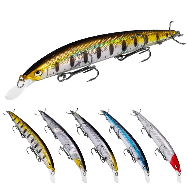 Hard Minnow Fishing Lures, Artificial Hard Bait, Crankbait Carp Fishing Tackle, Bass Trolling, 9G, 18.5g, 5 Colors, 1 Pc