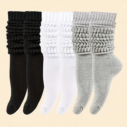 3 Pairs Women's Slouchy Socks - Comfortable & Versatile Calf-Length Stockings, Perfect for Daily Wear & Casual Fashion