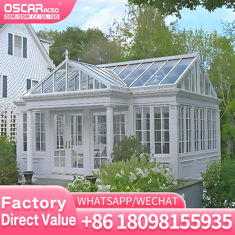 

Aluminum Sunroom Glass House Conservatory Kit for Patio Customizable with Polycarbonate Panels or Insulated Glass DIY Sunrooms f