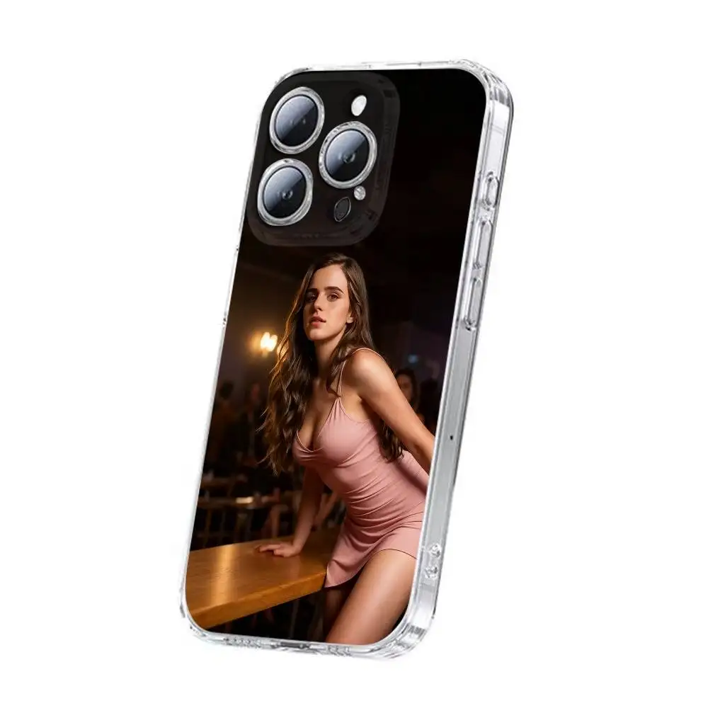حافظة هاتف الممثلة E-Emma Watson لهاتف iPhone 17,16,15,14,13,12,11,Plus,Pro,Max,Plus,E,Air,Mini Transparent