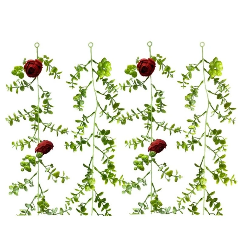 

Artificial Plants Vines Ferns Flower Rattan Fake Plastic Plant Hanging Leaves for Wall Baskets Wedding Garland Outdoor 15UB