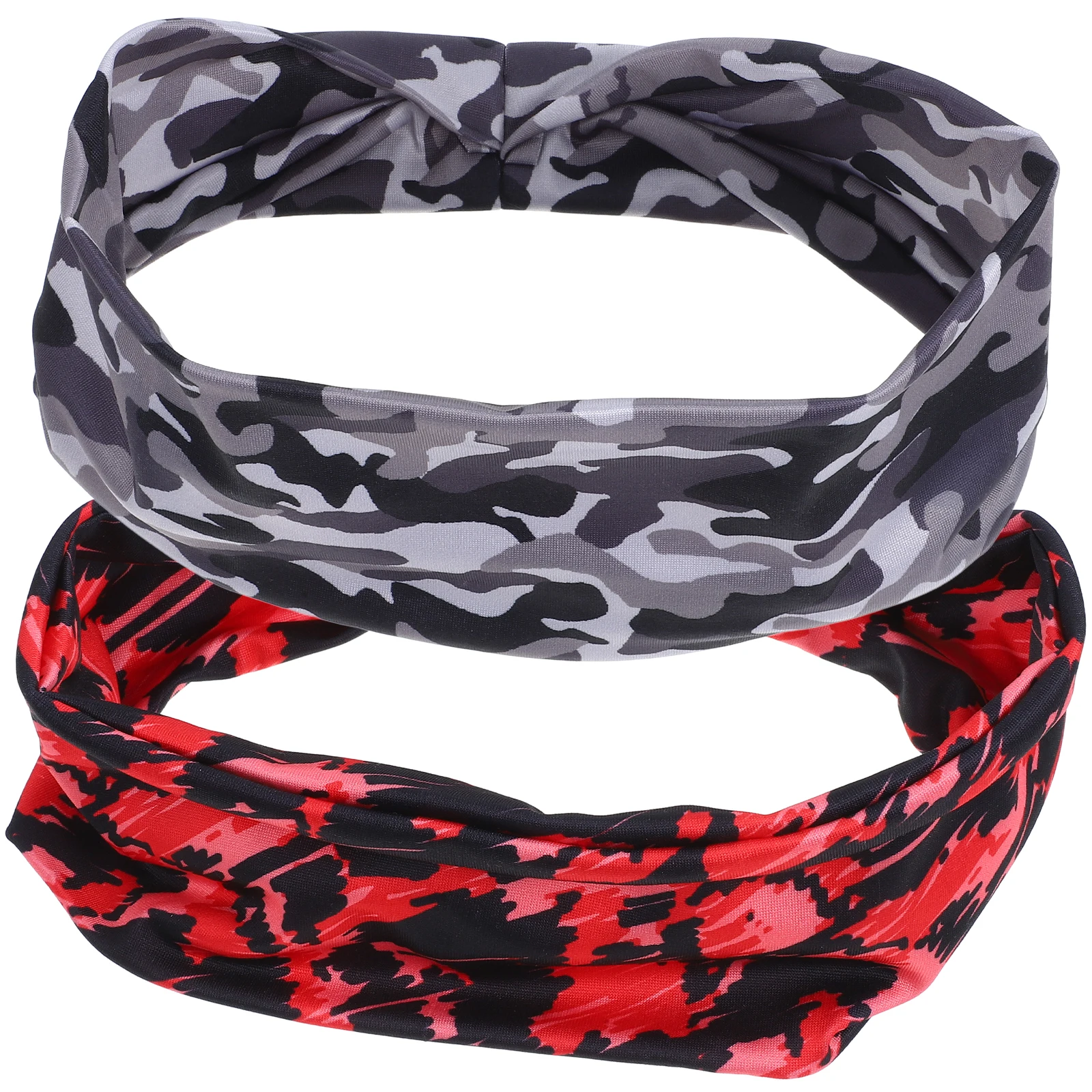 

2pcs Wide Headbands Elastic Fitness Cotton Print NonSlip Sweatband for Men Women Running Gym Yoga Moisture Wicking Bandanas