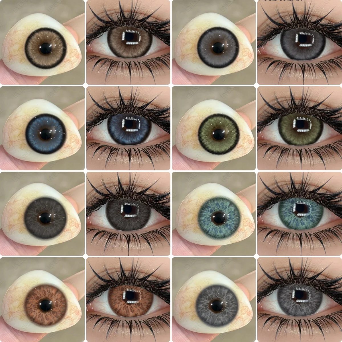 EYESHARE 1 Paar DIAMOND Linsen Modische Farbige Kontaktlinsen für Augen Weiche Jahreslinsen Braune Kontaktlinsen Augen-Make-up Farbige Blaue Linsen