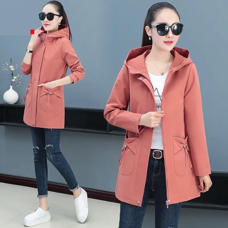 2023 Spring Autumn Women’s Jacket Long Coat Trench Korean Loose Fashion Windbreaker Female Jacket Casual Streetwear Outerwear