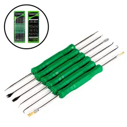 6Pcs PCB Desoldering Aid Tool Kit Soldering Welding Aid Assist Tool Cleaning Repair Tool Scraper Awl Brush Fork Hook Push Rod