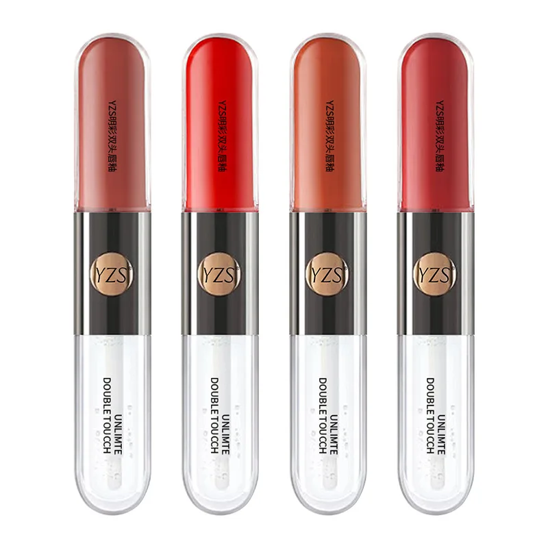 両端リップグロス リッププランプオイル 保湿グロス ミラーウォーター ナチュラル 長持ち 透明グロス 保湿リップグレーズ