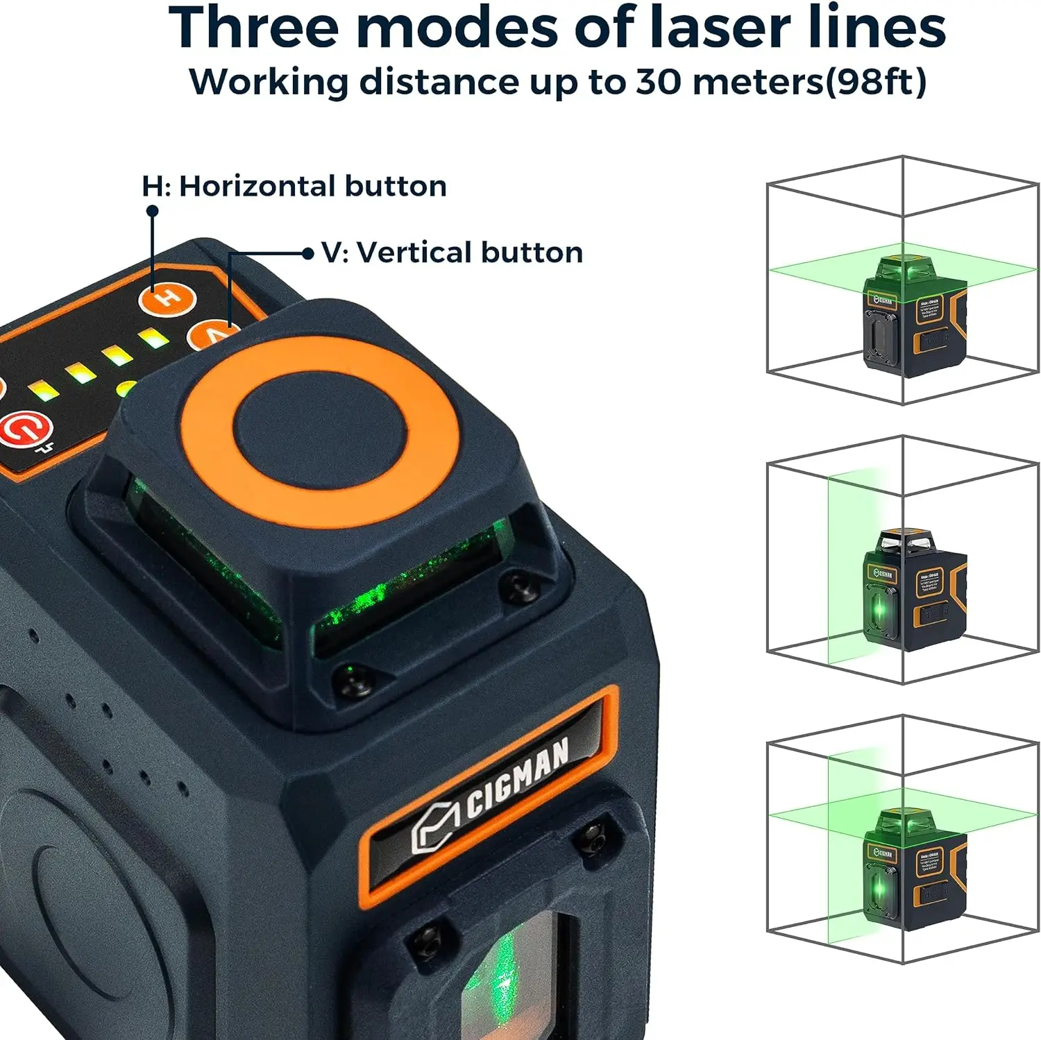 CM-605 Laser Level Self Leveling Green Cross Laser Line for Picture Hanging and Decoration 360 Horizontal