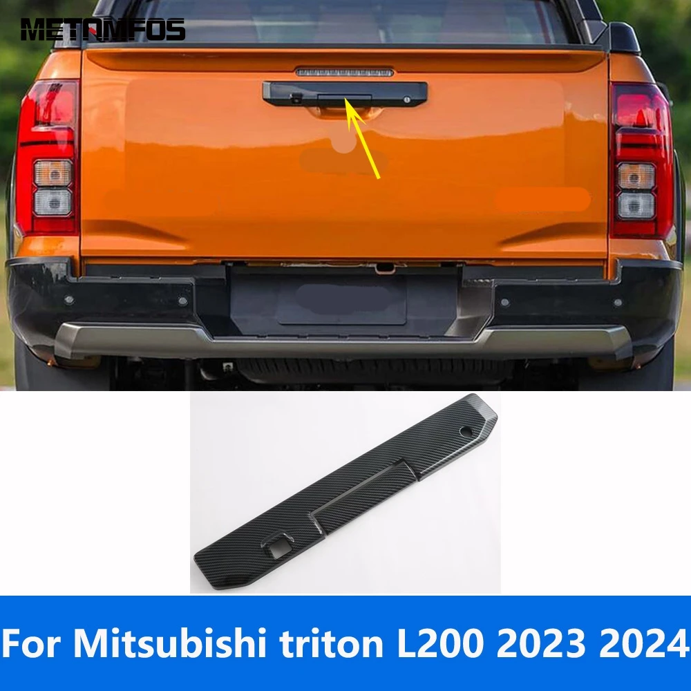

Для Mitsubishi triton L200 2023 2024, углеродное волокно, задняя ручка багажника, дверная ручка, чаша, накладка, наклейка, аксессуары, Стайлинг автомобиля