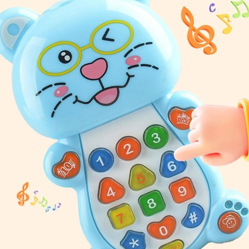 Toddler Music Phone Learning Toy with Cartoon Animal Imagination and Auditory Training Sensory Smartphone Toy