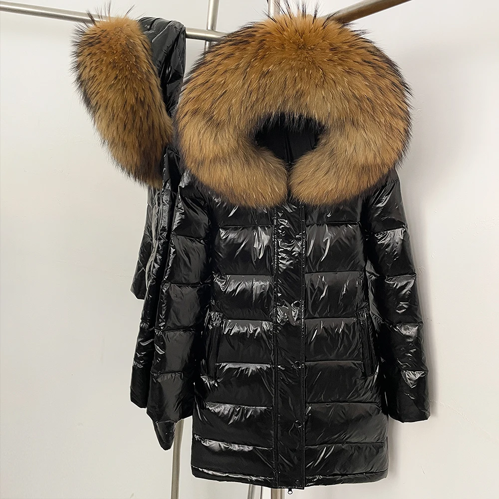 

Женская пуховая куртка OFTBUY с мехом, теплая женская стеганая куртка с воротником из натурального монгольского овечьего меха, верхняя одежда с поясом, пуховик из утиного пуха