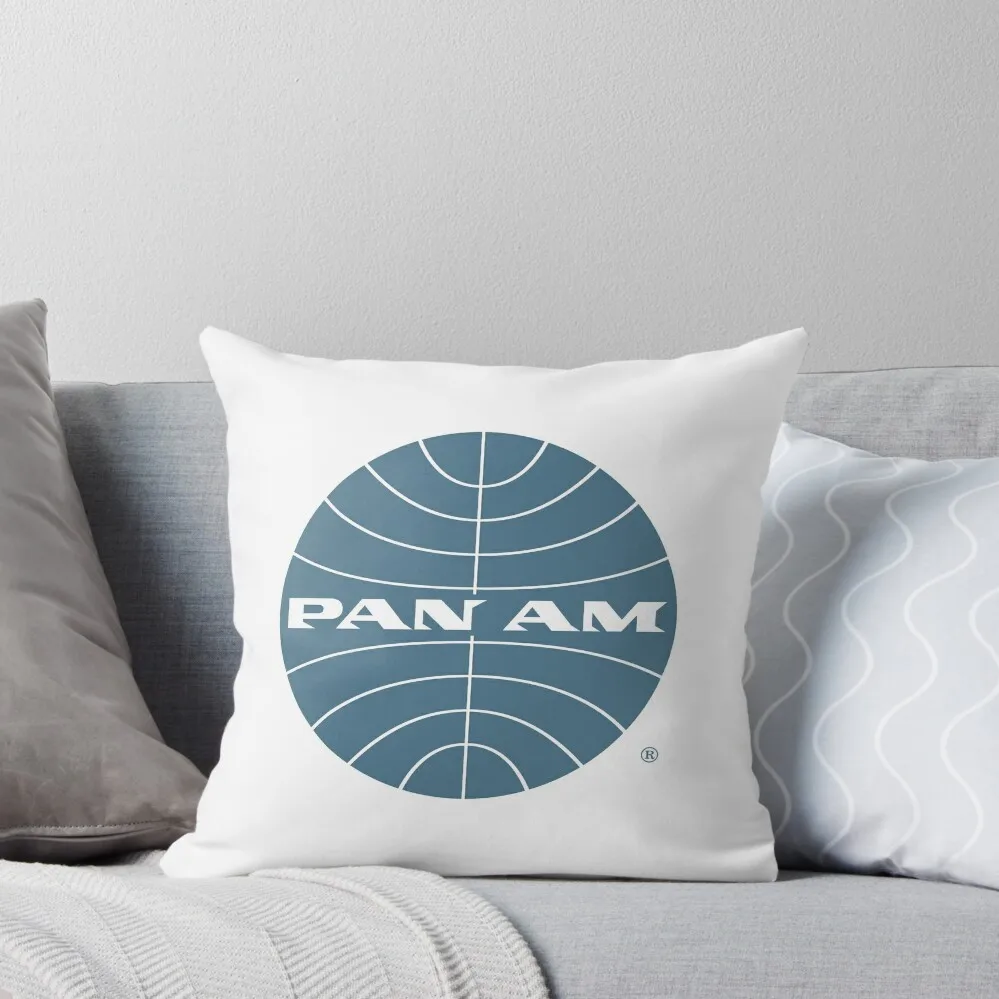 Pan Am Early 1950s Globe Thin Frame Inverted Throw Pillow christmas cushions covers Pillow Cover pillow