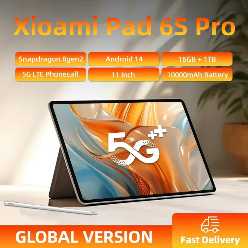 

2024 NEW Original MI Pad 6S Pro Tablet 11inch Snapdrago 8gen2 HD 4K Android 14 16GB+1T 12000mAh 5G Dual SIM WiFi GPS Tablet PC