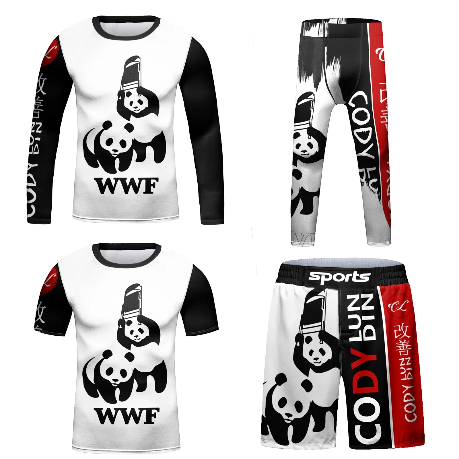 Children\'s Rash Guard Clothing MMA T-shirt+Shorts Kid\'s sports Tights Set Gym Boy Bjj Gi Boxing Rashguard Jiu Jitsu Shirts