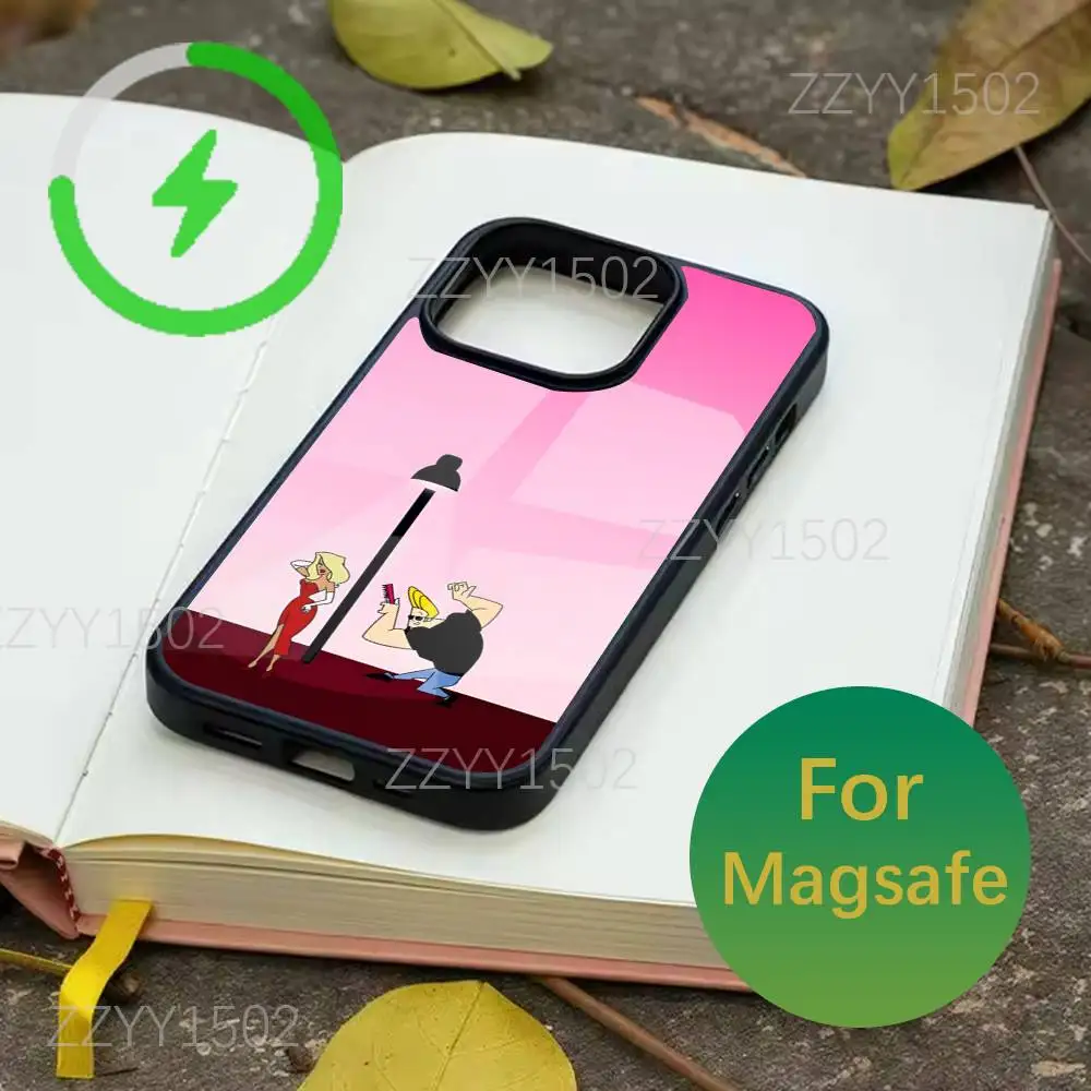 J-Johnny Bravo Pretty Mama com capa de telefone MagSafe para iPhone 17,16,15,14,13,12,11 Pro,Max,Plus,X,X,XS,XR,E Mini capa de carregamento