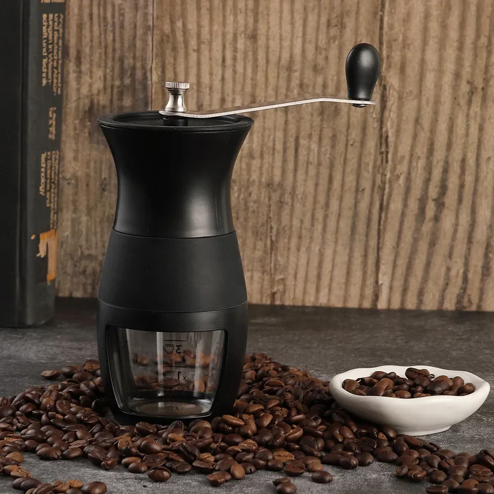 

Black Manual Coffee Grinders Portable Coffee Maker Stainless Steel Espresso Grinder with Plastic Handle