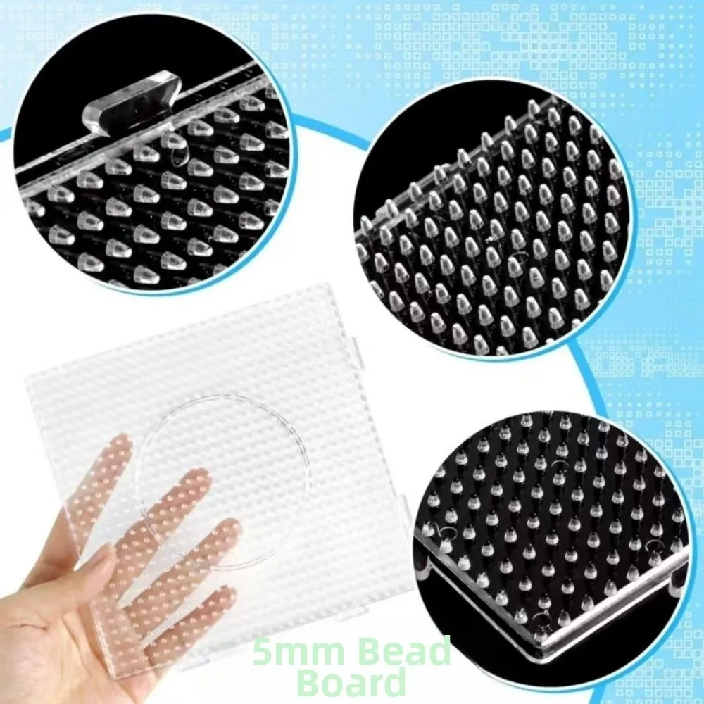 5Pcs 5mm Beads Fuse Beads Pegboards DIY Creative Perler Beads Boards Heat Resistant Square Melting Beads Boards Craft Supplies