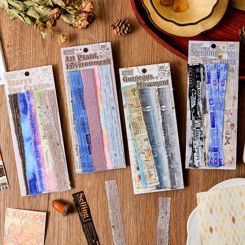 20pcs/1lot Kawaii Stationery Stickers The Year of Simple Shadows and Poetry Diary Decorative Scrapbooking Craft Stickers