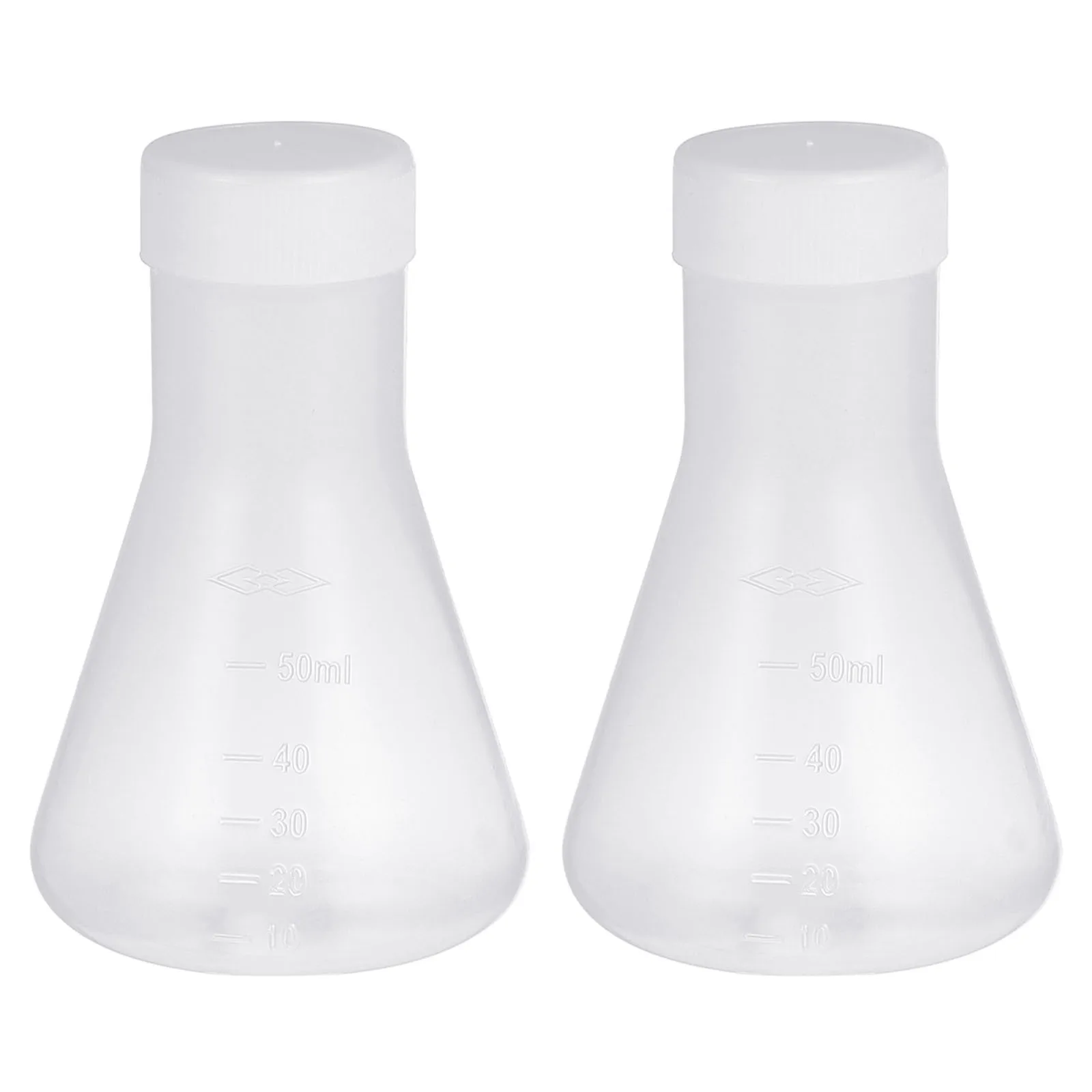 5Pcs 투명 플라스틱 플라스크 화학 실험을 위한 친환경 내구성 투명 실험실 에를렌마이어 플라스크