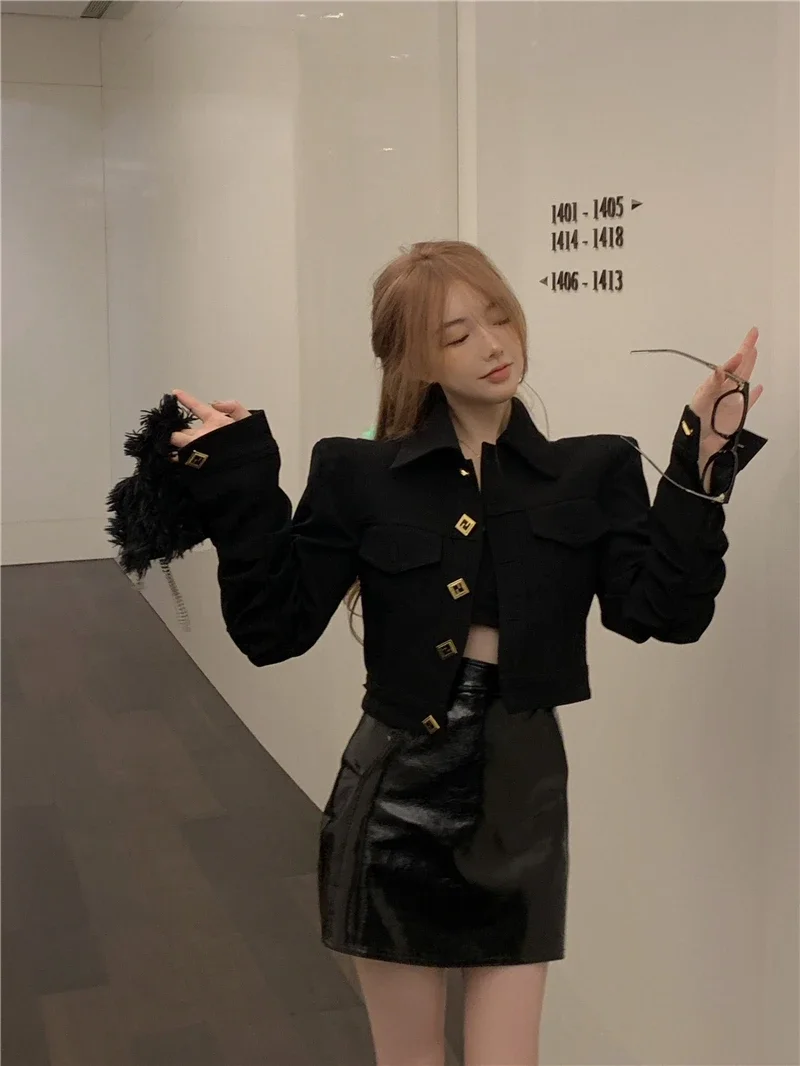 Jackets for Women 2025 Ropa Mujer Fashion Tunic Long Sleeve Cropped Tops Streetwear Temperament Outwear Korean Harajuku Y2k Coat